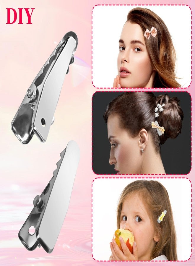 80 قطعة من مشابك الشعر المعدنية الصغيرة الفضية على شكل تمساح، مشابك شعر لإكسسوارات الشعر والحرف اليدوية، مشابك شعر على شكل تمساح لمستلزمات الأعمال اليدوية، مشابك شعر مسطحة على شكل فيونكة (فضية) - Image 4